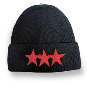 CH Black Beanie with Red Star Patch